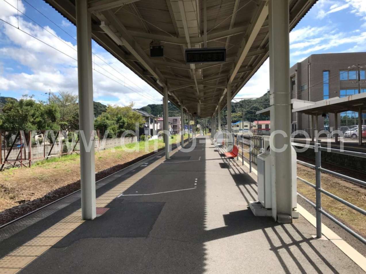 加治木メンズエステの駅前の写真です。picture of Kajiki station where to find spa and massage salons