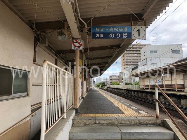 三条(高松)メンズエステの駅前の写真です。picture of Sanjō station where to find spa and massage salons