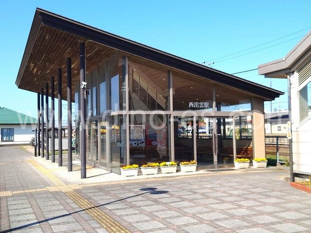 西出雲メンズエステの駅前の写真です。picture of Nishi-Izumo station where to find spa and massage salons
