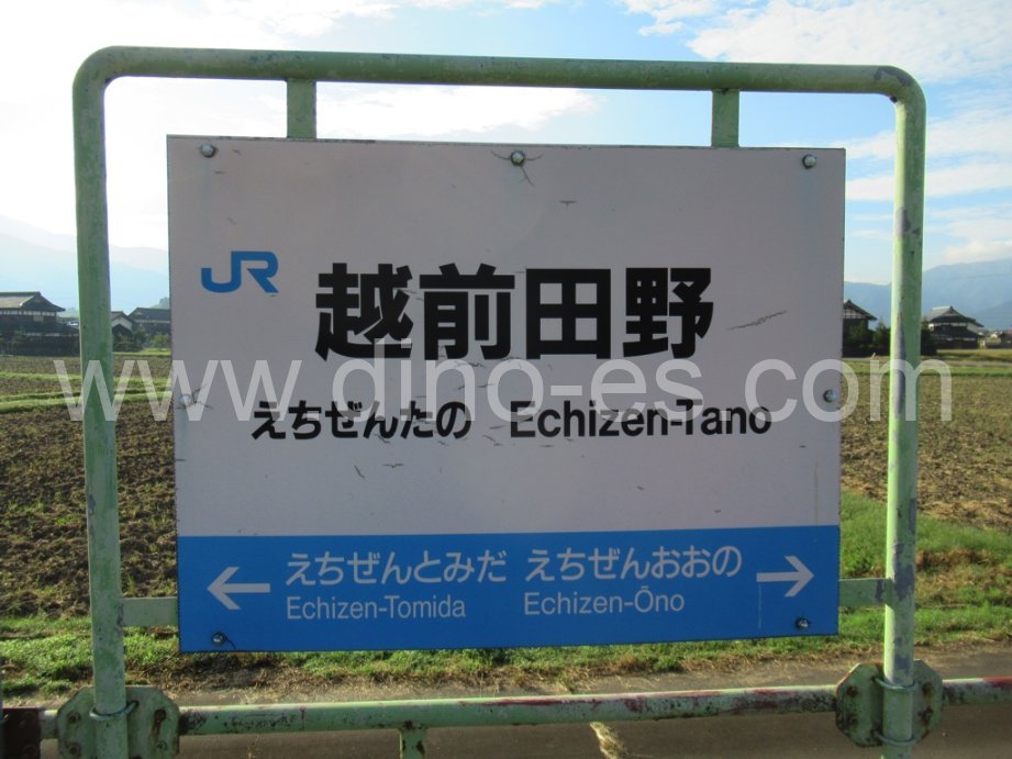 越前田野メンズエステの駅前の写真です。picture of Echizen-Tano station where to find spa and massage salons