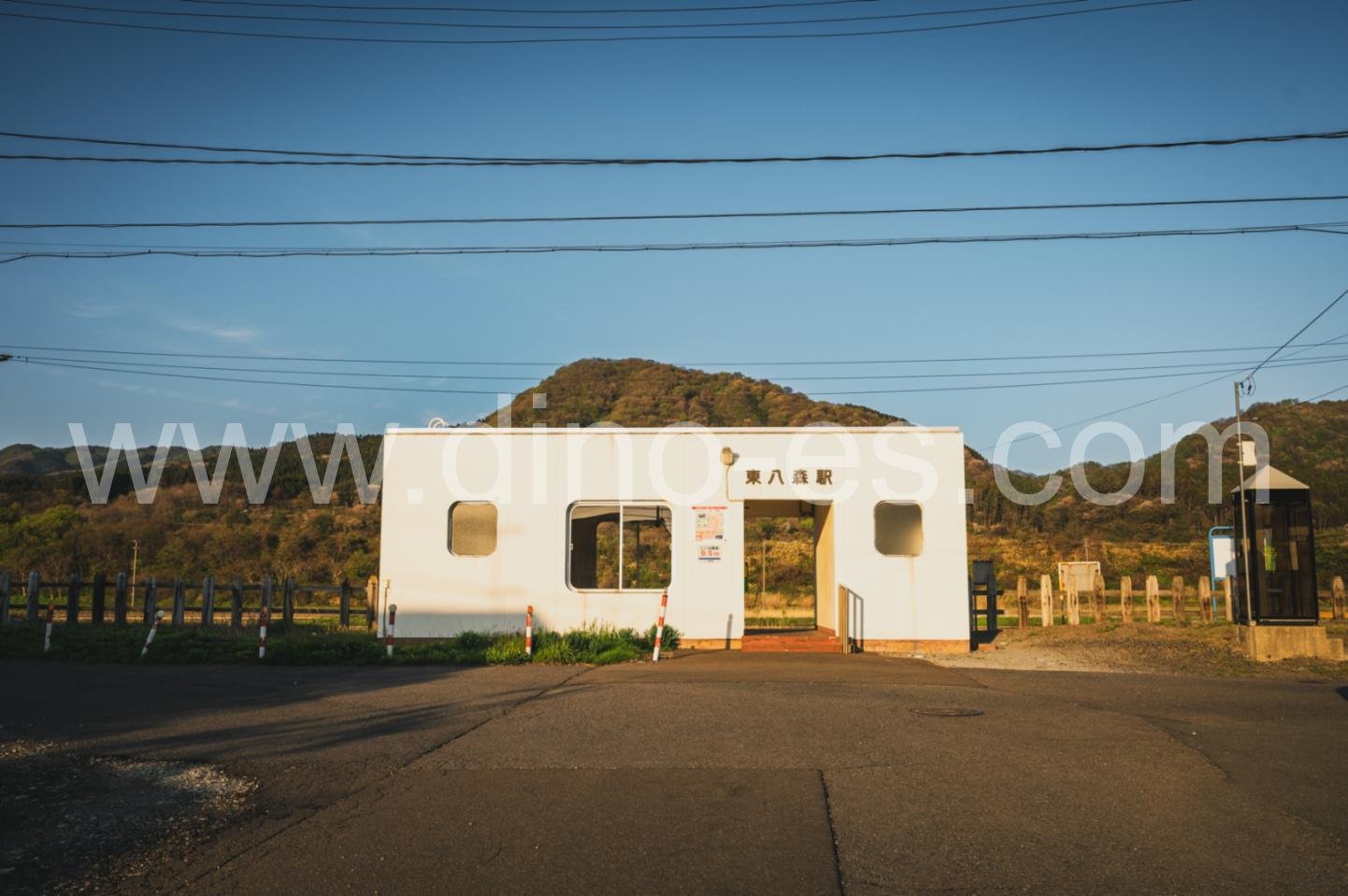 東八森メンズエステの駅前の写真です。picture of Higashi-Hachimori station where to find spa and massage salons