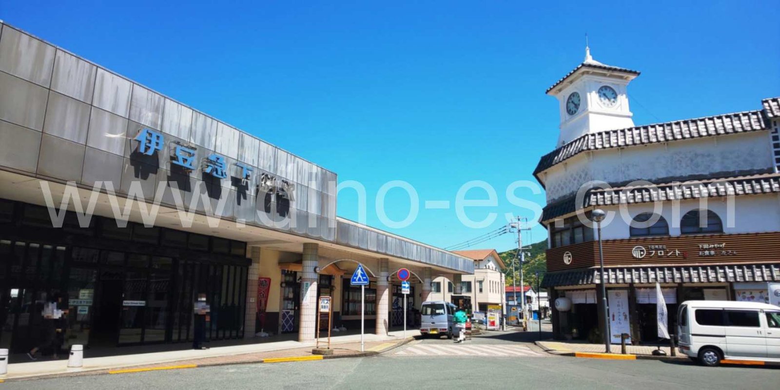 下田メンズエステの駅前の写真です。picture of Shimoda station where to find spa and massage salons