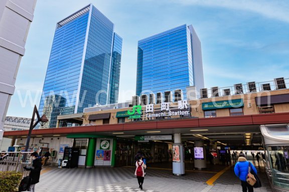 田町(東京)メンズエステの駅前の写真です。picture of Tamachi station where to find spa and massage salons