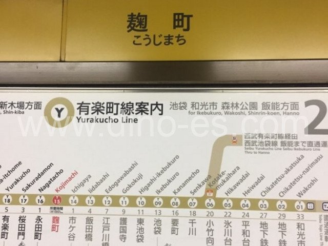 麹町メンズエステの駅前の写真です。picture of Kōjimachi station where to find spa and massage salons