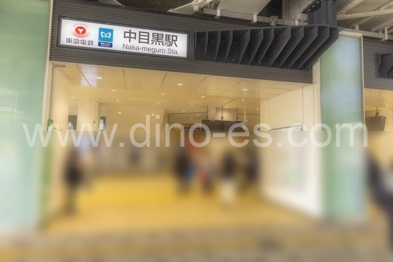 中目黒メンズエステの駅前の写真です。picture of Naka-Meguro station where to find spa and massage salons