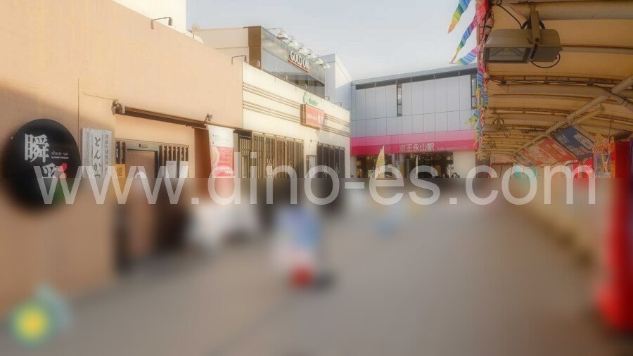 京王永山メンズエステの駅前の写真です。picture of Keiō Nagayama station where to find spa and massage salons