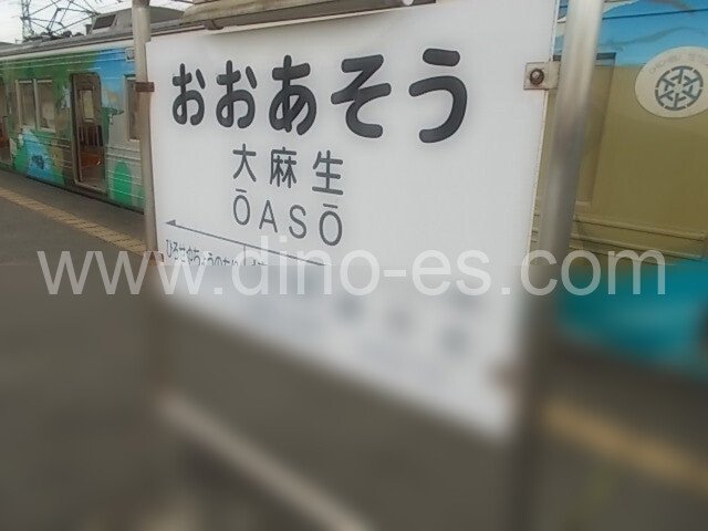 大麻生メンズエステの駅前の写真です。picture of Ōasō station where to find spa and massage salons