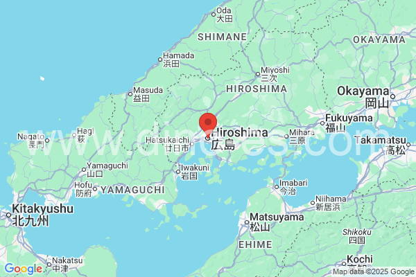 広島市メンズエステの地図です。map of 広島市 where spa and massage salons are located