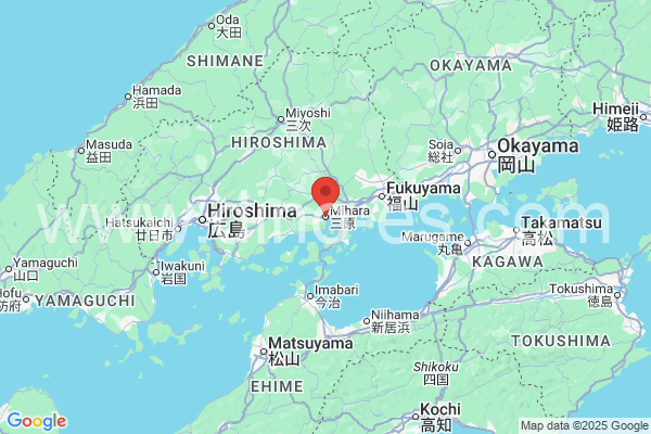 三原市メンズエステの地図です。map of 三原市 where spa and massage salons are located