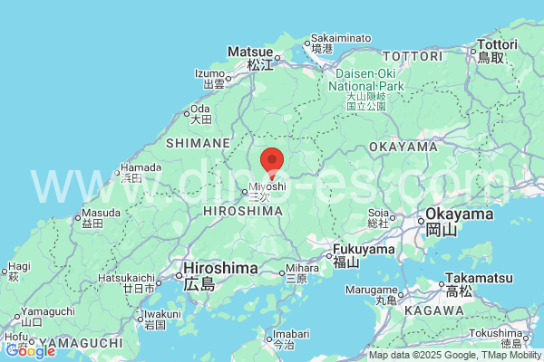 庄原市メンズエステの地図です。map of 庄原市 where spa and massage salons are located