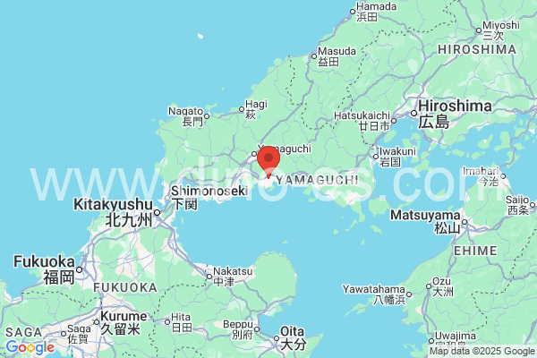 防府市メンズエステの地図です。map of 防府市 where spa and massage salons are located