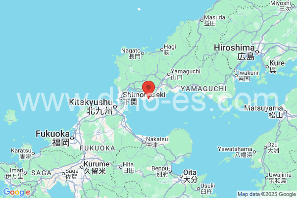 宇部市メンズエステの地図です。map of 宇部市 where spa and massage salons are located