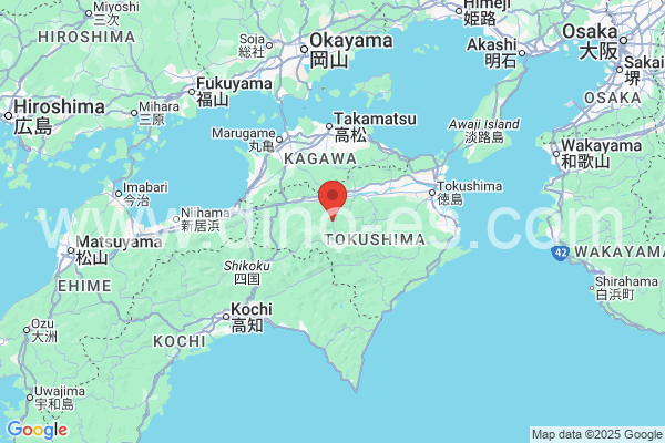 美馬郡メンズエステの地図です。map of 美馬郡 where spa and massage salons are located