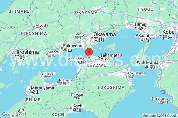 坂出市メンズエステの地図です。map of 坂出市 where spa and massage salons are located