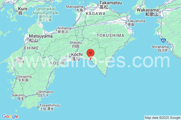 安芸市メンズエステの地図です。map of 安芸市 where spa and massage salons are located
