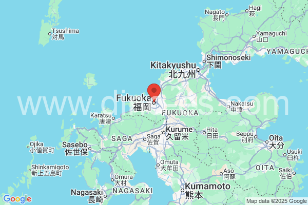 福岡市メンズエステの地図です。map of 福岡市 where spa and massage salons are located