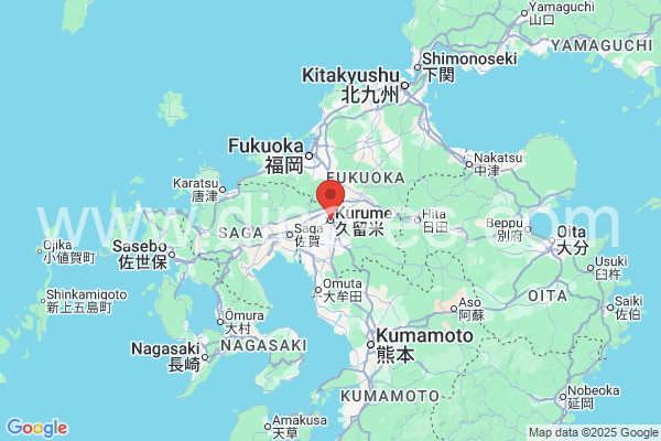 久留米市メンズエステの地図です。map of 久留米市 where spa and massage salons are located