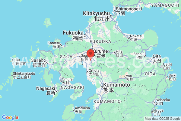 筑後市メンズエステの地図です。map of 筑後市 where spa and massage salons are located