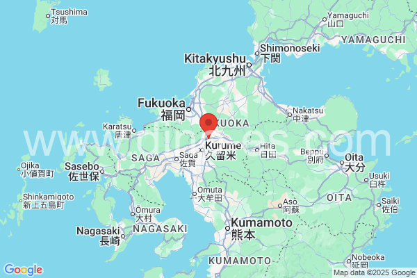 小郡市メンズエステの地図です。map of 小郡市 where spa and massage salons are located