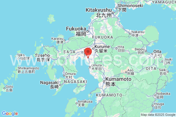 柳川市メンズエステの地図です。map of 柳川市 where spa and massage salons are located
