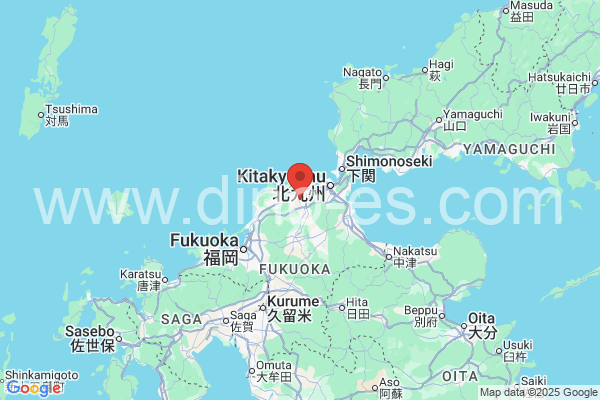 中間市メンズエステの地図です。map of 中間市 where spa and massage salons are located