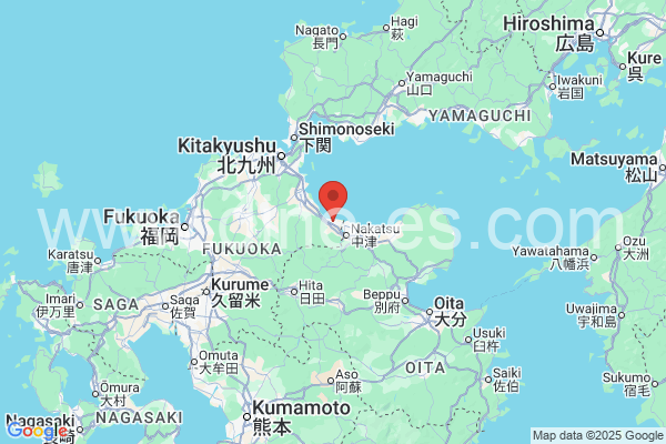 豊前市メンズエステの地図です。map of 豊前市 where spa and massage salons are located