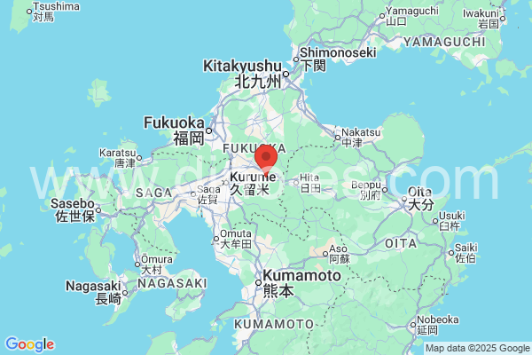 うきは市メンズエステの地図です。map of うきは市 where spa and massage salons are located