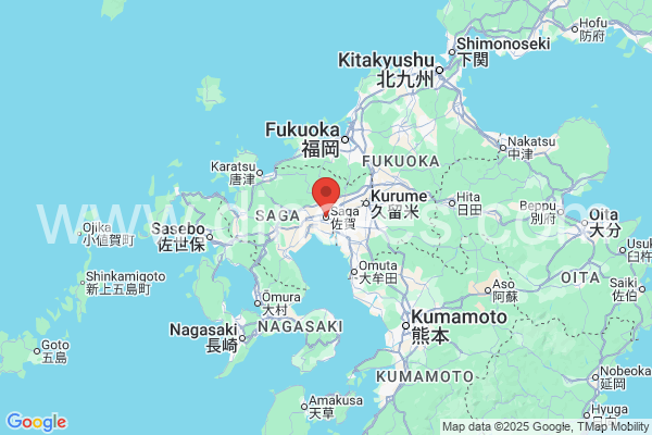 佐賀市メンズエステの地図です。map of 佐賀市 where spa and massage salons are located