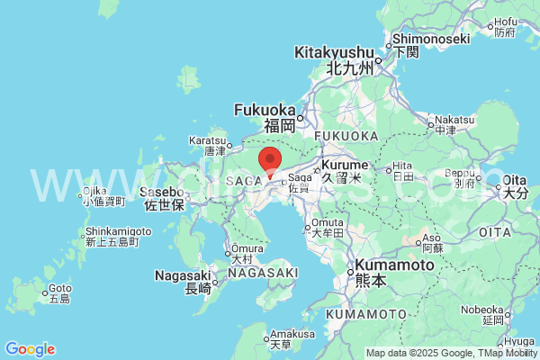 小城市メンズエステの地図です。map of 小城市 where spa and massage salons are located