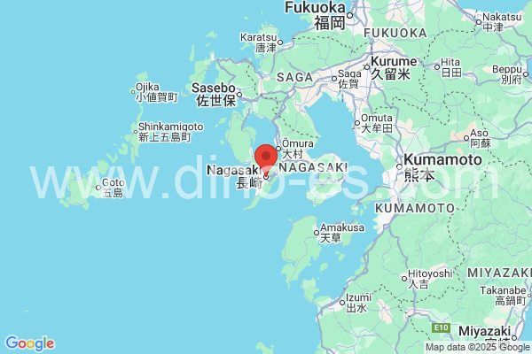 長崎市メンズエステの地図です。map of 長崎市 where spa and massage salons are located