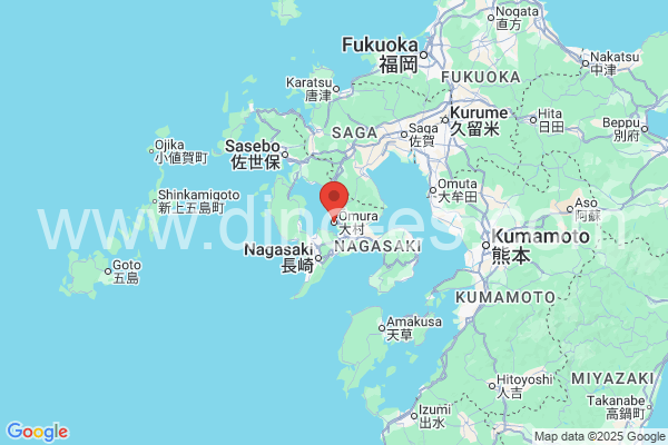 大村市メンズエステの地図です。map of 大村市 where spa and massage salons are located