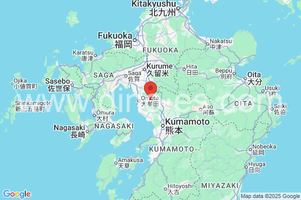 玉名郡メンズエステの地図です。map of 玉名郡 where spa and massage salons are located