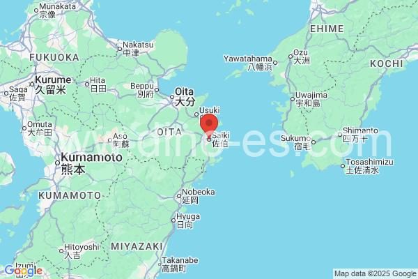 佐伯市メンズエステの地図です。map of 佐伯市 where spa and massage salons are located
