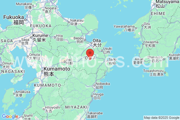 豊後大野市メンズエステの地図です。map of 豊後大野市 where spa and massage salons are located