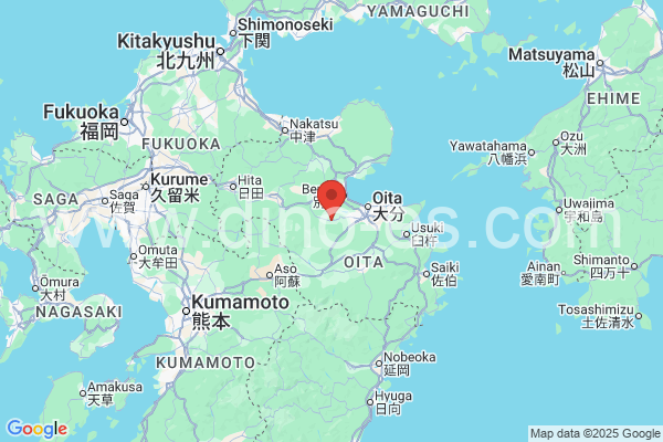 由布市メンズエステの地図です。map of 由布市 where spa and massage salons are located