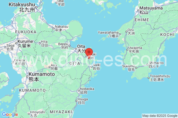 津久見市メンズエステの地図です。map of 津久見市 where spa and massage salons are located