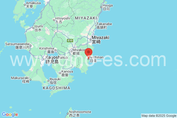 日南市メンズエステの地図です。map of 日南市 where spa and massage salons are located