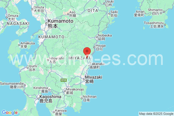 児湯郡メンズエステの地図です。map of 児湯郡 where spa and massage salons are located