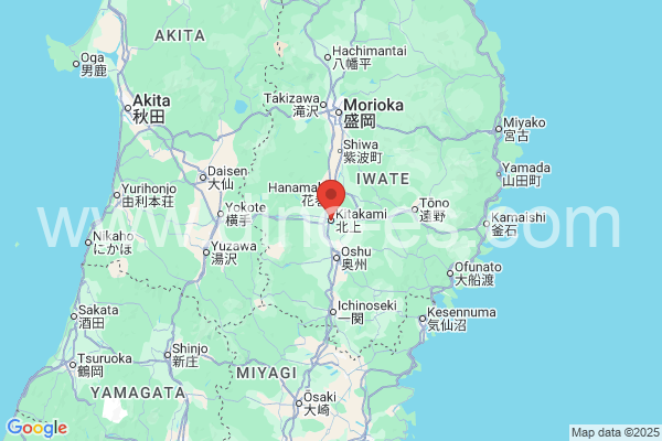 北上市メンズエステの地図です。map of 北上市 where spa and massage salons are located