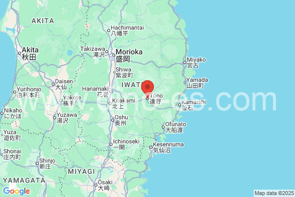 遠野市メンズエステの地図です。map of 遠野市 where spa and massage salons are located