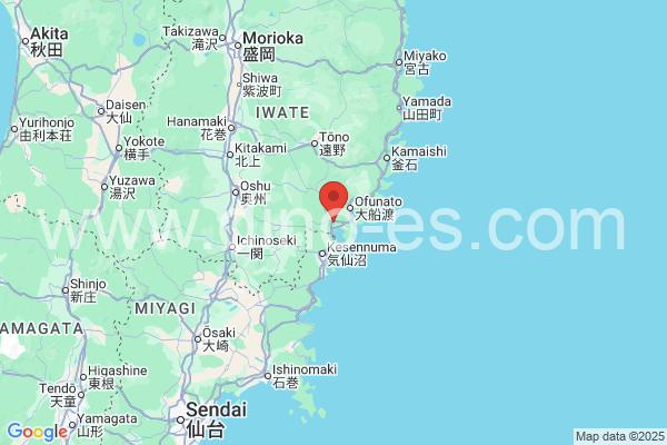 陸前高田市メンズエステの地図です。map of 陸前高田市 where spa and massage salons are located