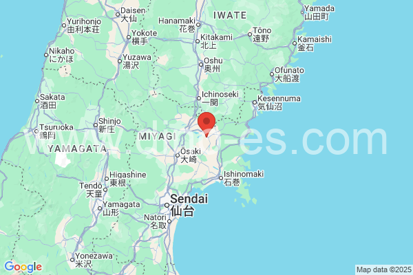 登米市メンズエステの地図です。map of 登米市 where spa and massage salons are located