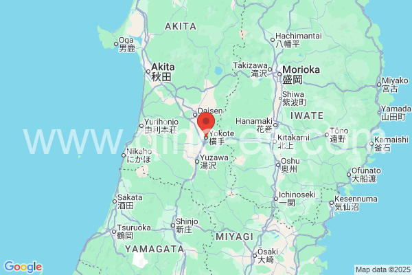 横手市メンズエステの地図です。map of 横手市 where spa and massage salons are located