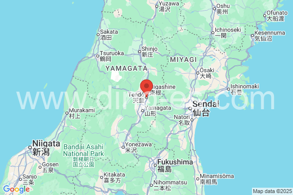 天童市メンズエステの地図です。map of 天童市 where spa and massage salons are located