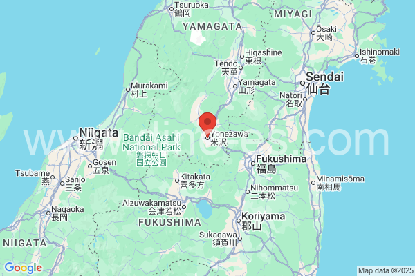 米沢市メンズエステの地図です。map of 米沢市 where spa and massage salons are located