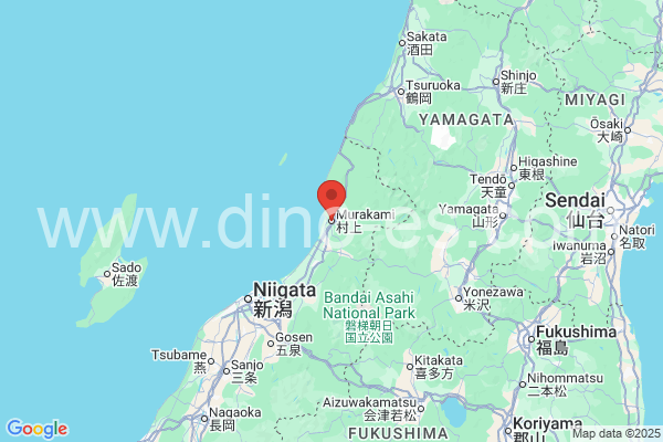 村上市メンズエステの地図です。map of 村上市 where spa and massage salons are located