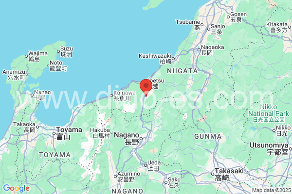 妙高市メンズエステの地図です。map of 妙高市 where spa and massage salons are located