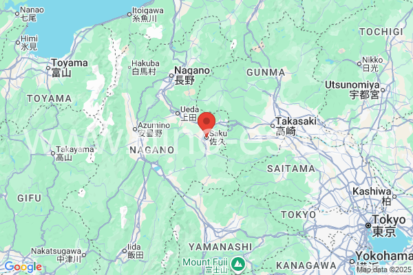 佐久市メンズエステの地図です。map of 佐久市 where spa and massage salons are located