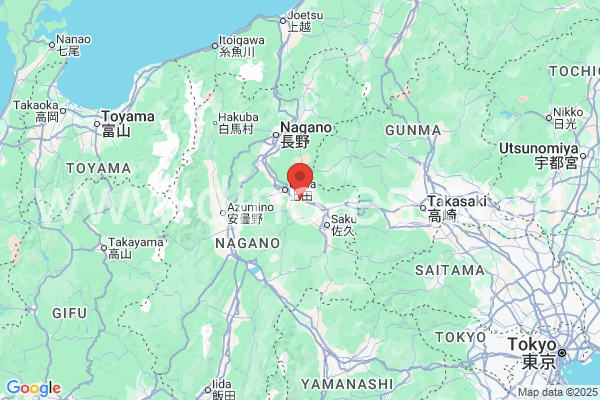 東御市メンズエステの地図です。map of 東御市 where spa and massage salons are located