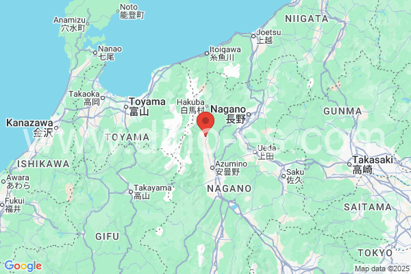 大町市メンズエステの地図です。map of 大町市 where spa and massage salons are located